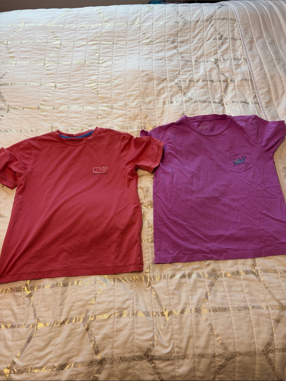 Vineyard Vines Kids Red & Purple Whale Tees